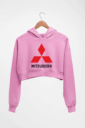 Mitsubishi Crop HOODIE FOR WOMEN-Light Baby Pink-Ektarfa.online