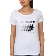Load image into Gallery viewer, Runner Running T-Shirt for Women-White-Ektarfa.online
