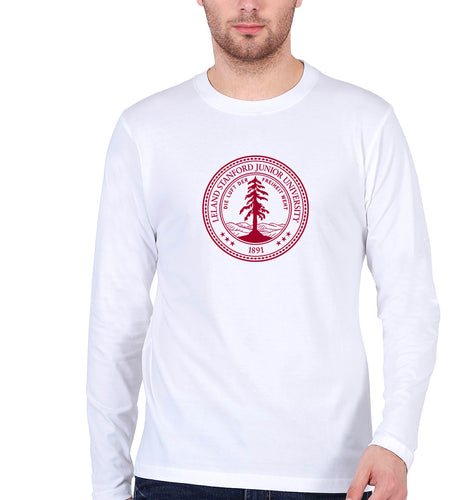 Stanford Full Sleeves T-Shirt for Men-White-Ektarfa.online