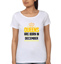 Load image into Gallery viewer, Queens Are Born In December T-Shirt for Women-White-Ektarfa.online
