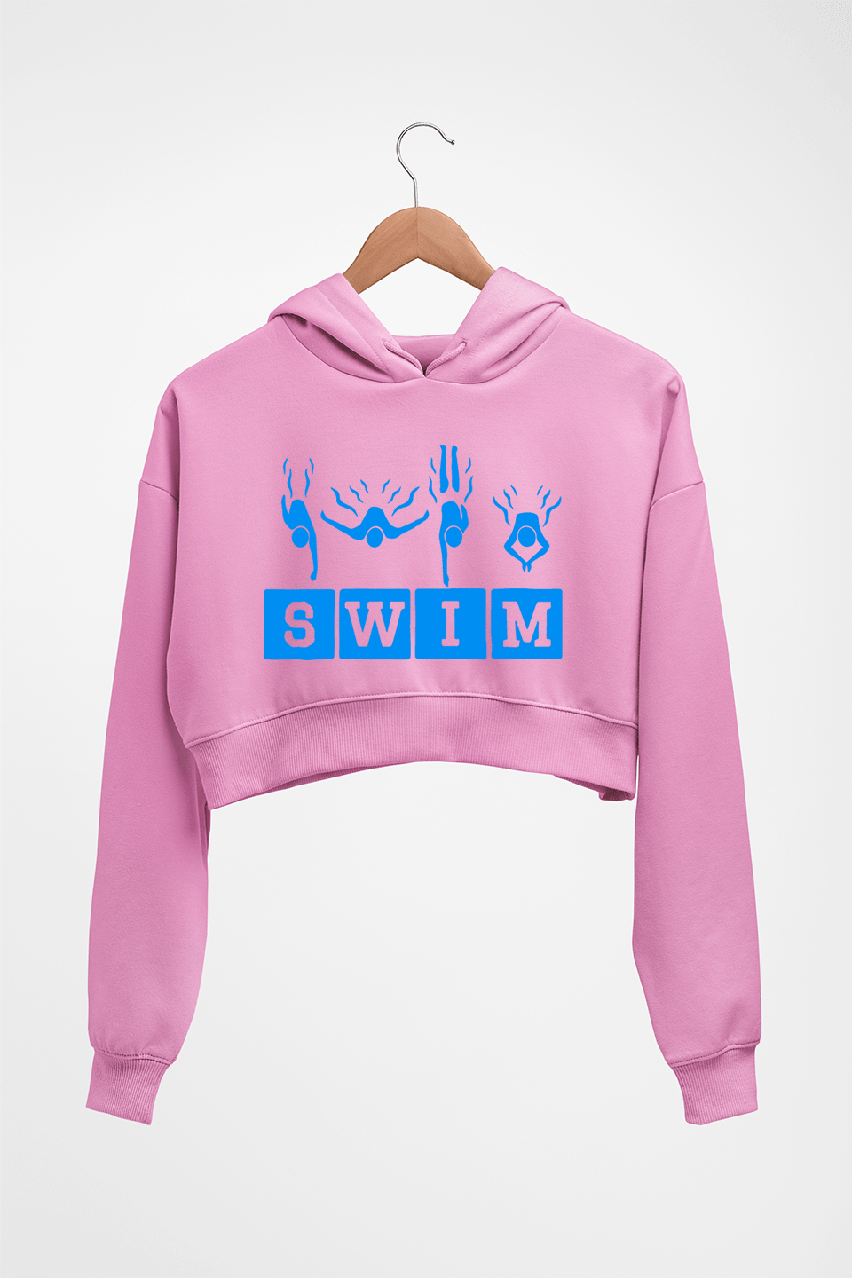 Swim Crop HOODIE FOR WOMEN-Light Baby Pink-Ektarfa.online