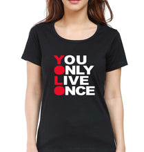 Load image into Gallery viewer, You Live Only Once(YOLO) T-Shirt for Women-Black-Ektarfa.online
