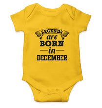 Load image into Gallery viewer, Legends are Born in December Kids Romper For Baby Boy/Girl-0-5 Months(18 Inches)-Yellow-Ektarfa.online
