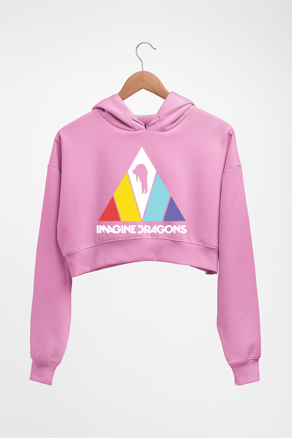 Imagine Dragons Crop HOODIE FOR WOMEN-Light Baby Pink-Ektarfa.online