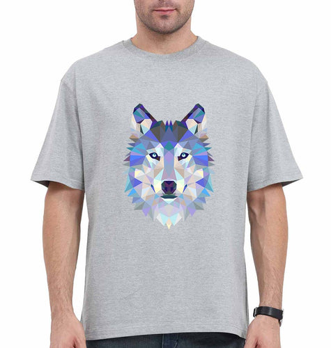 Wolf Oversized T-Shirt for Men-Grey-Ektarfa.online