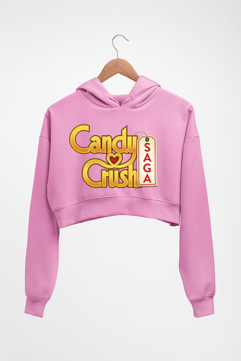 Candy Crush Crop HOODIE FOR WOMEN-Light Baby Pink-Ektarfa.online