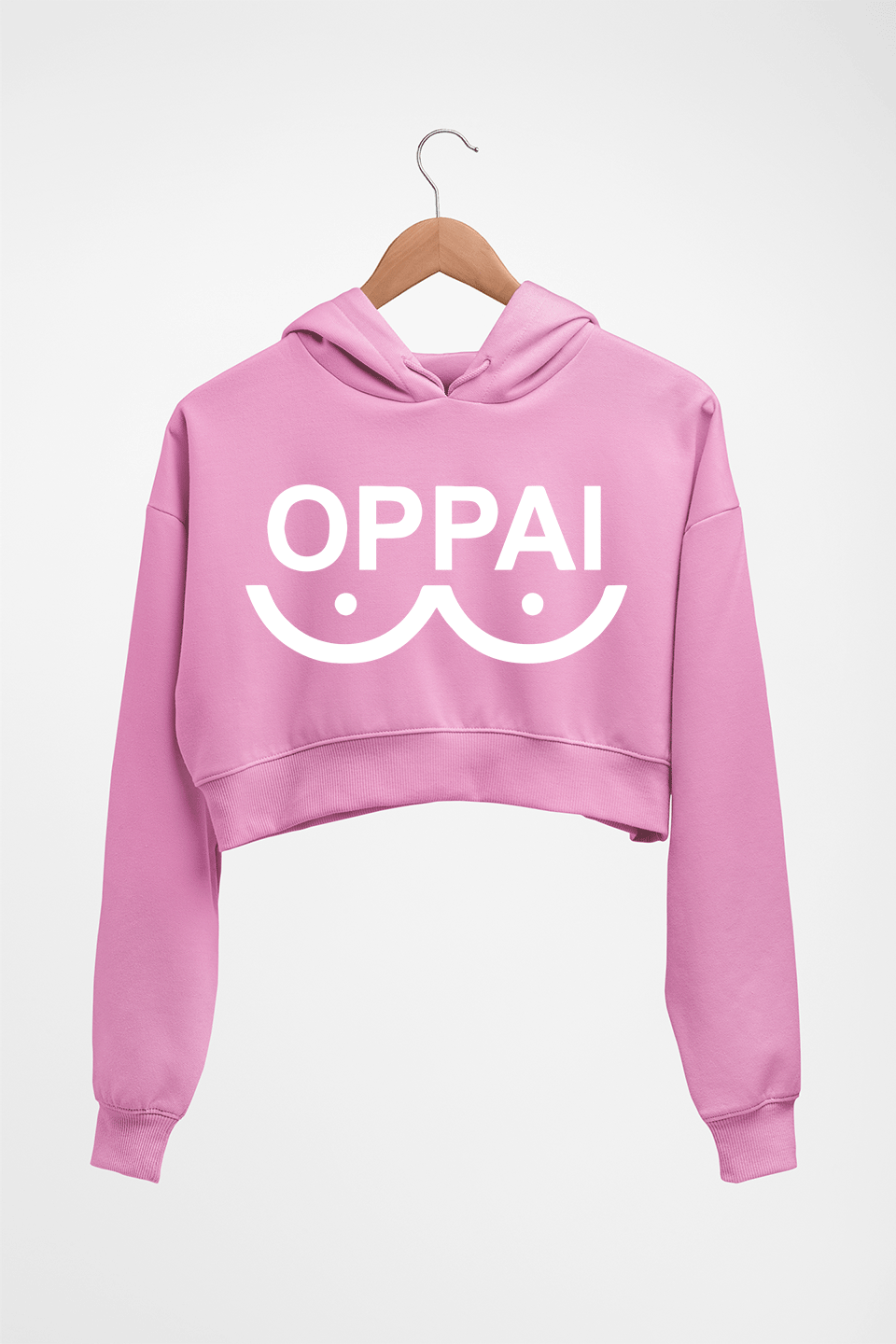 Oppai Crop HOODIE FOR WOMEN-Light Baby Pink-Ektarfa.online