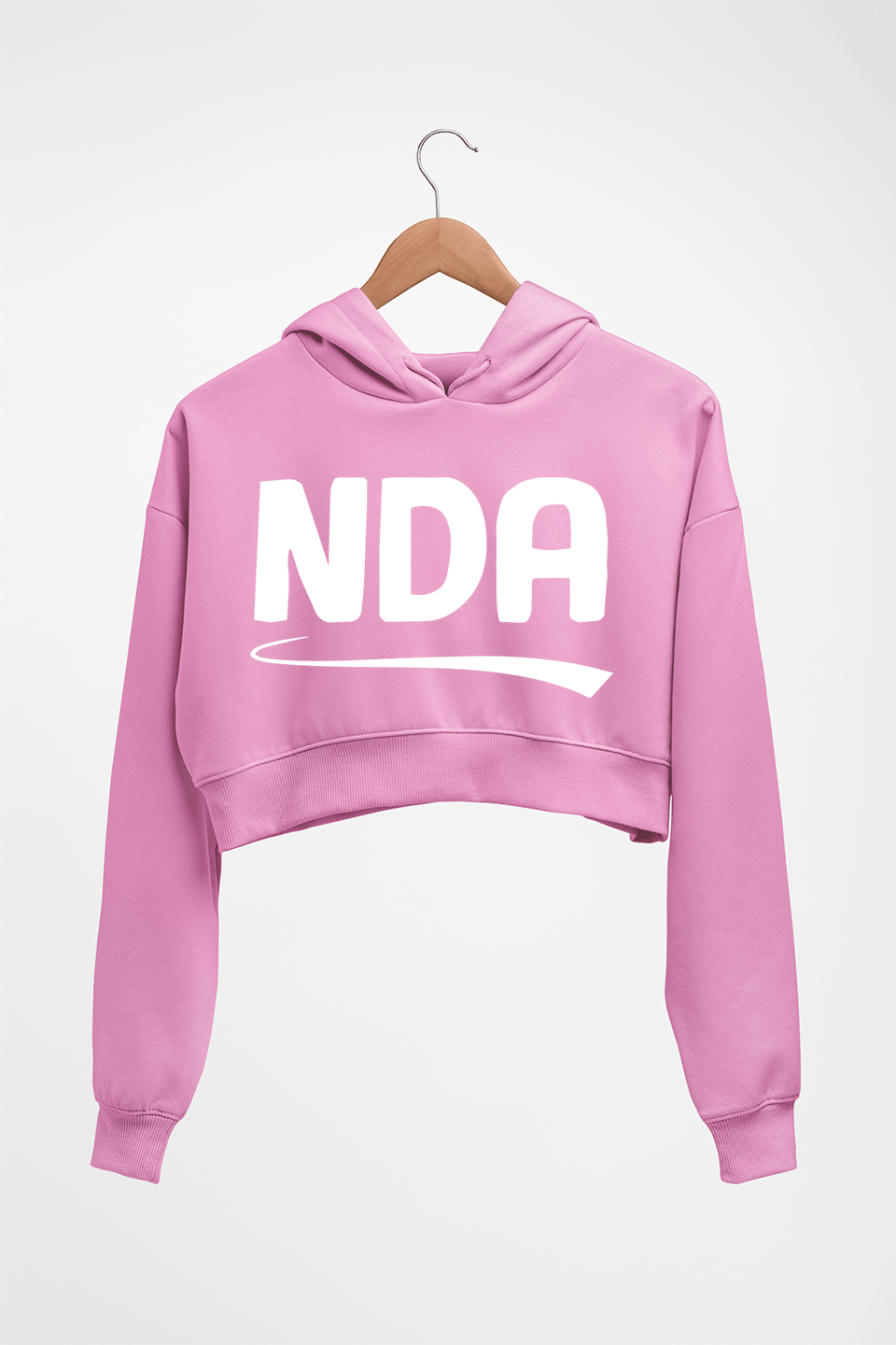 NDA Army Crop HOODIE FOR WOMEN-Light Baby Pink-Ektarfa.online