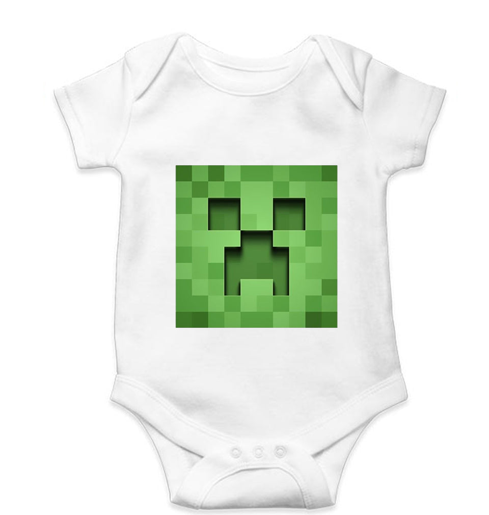 Minecraft Kids Romper For Baby Boy/Girl-0-5 Months(18 Inches)-White-Ektarfa.online