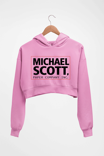 Michael Scott Crop HOODIE FOR WOMEN-Light Baby Pink-Ektarfa.online