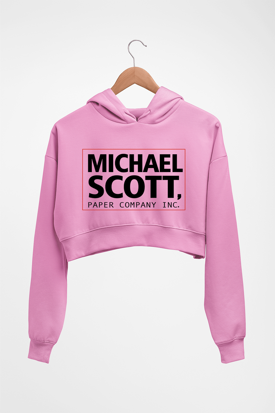 Michael Scott Crop HOODIE FOR WOMEN-Light Baby Pink-Ektarfa.online
