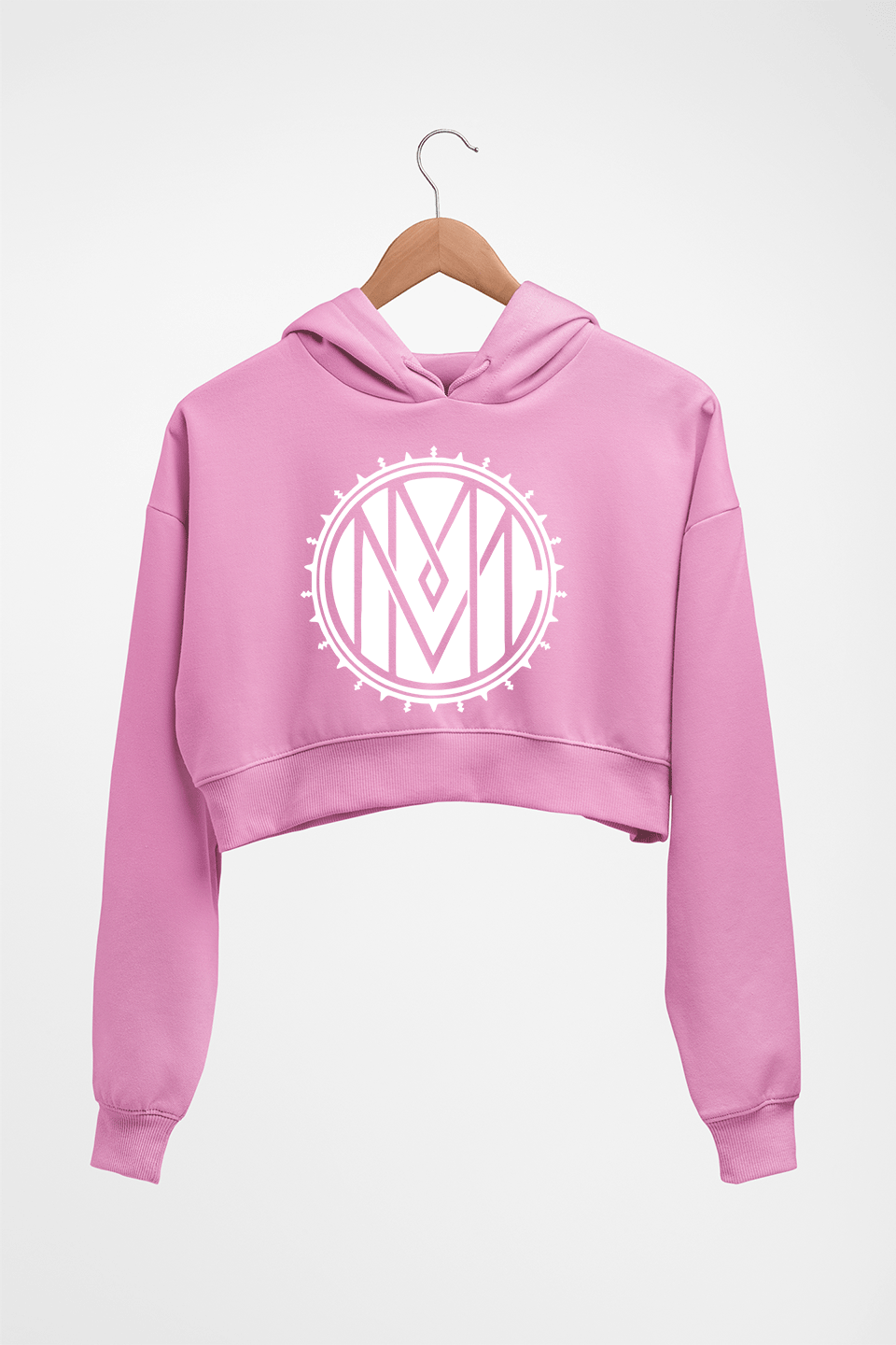 Marilyn Manson Crop HOODIE FOR WOMEN-Light Baby Pink-Ektarfa.online