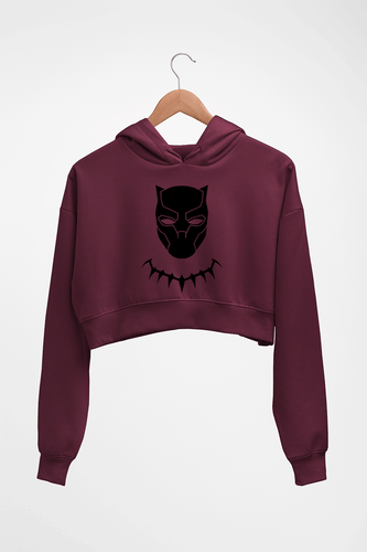 Black Panther Superhero Crop HOODIE FOR WOMEN-Maroon-Ektarfa.online