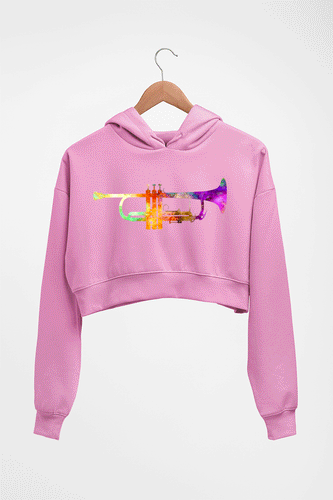 Trumpet Crop HOODIE FOR WOMEN-Light Baby Pink-Ektarfa.online
