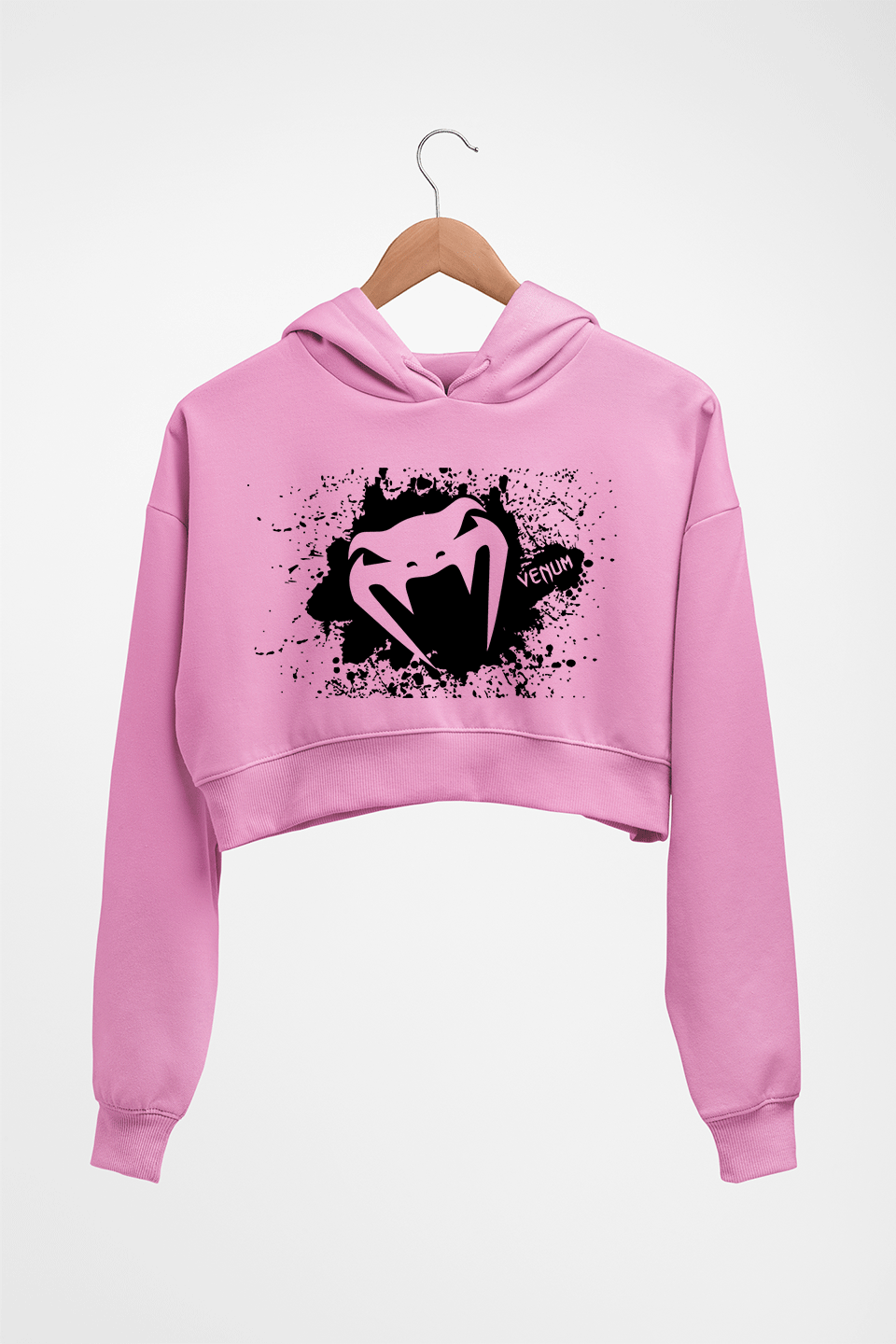 UFC Venum Crop HOODIE FOR WOMEN-Light Baby Pink-Ektarfa.online