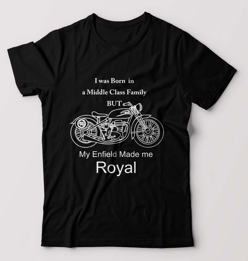 My Enfield made me Royal T-Shirt for Men-Black-Ektarfa.online