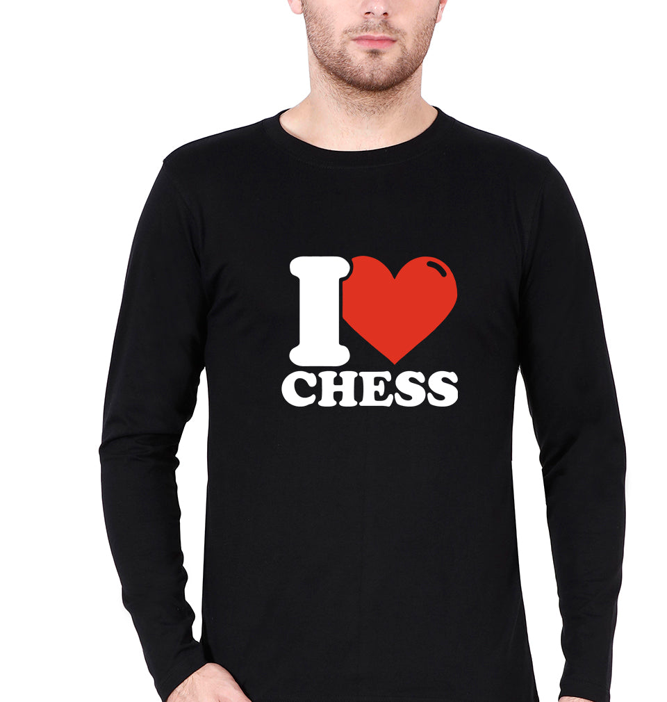 I Love Chess T Full Sleeves T-Shirt for Men-Black-Ektarfa.online