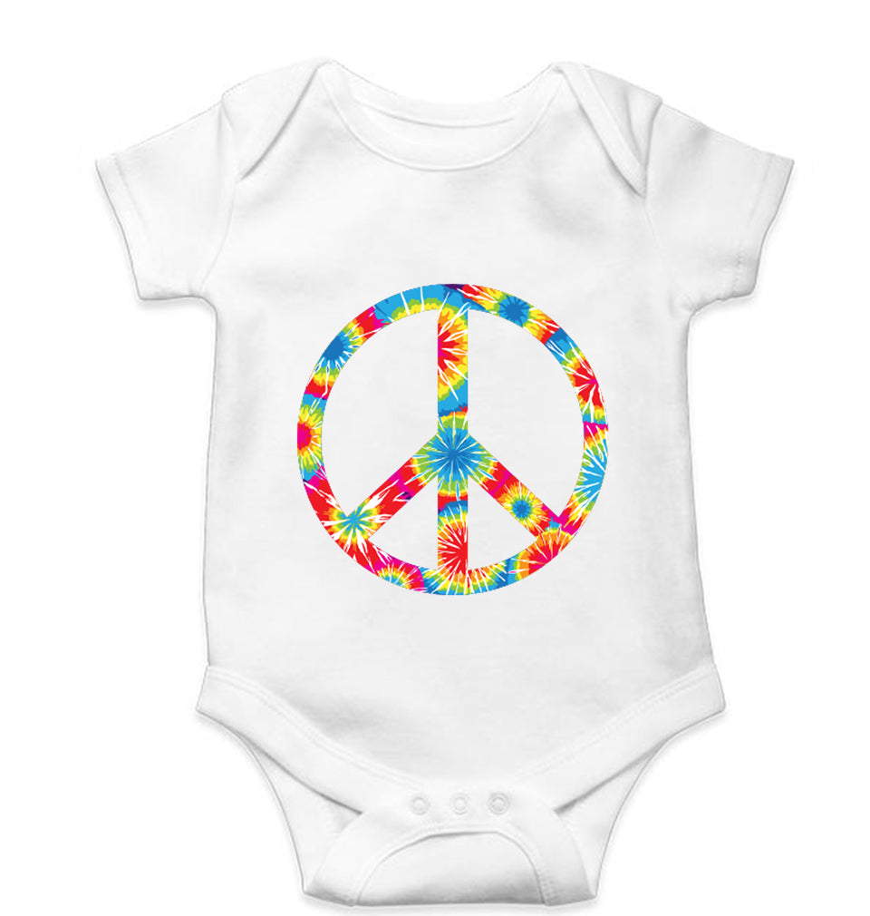 Trippy Psychedelic Peace Romper For Baby Boy/Girl-White-Ektarfa.online