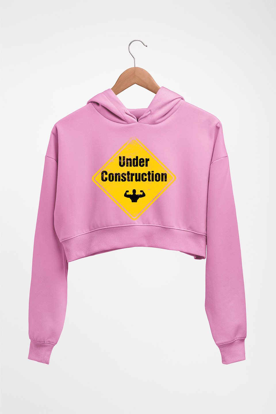 Gym Crop HOODIE FOR WOMEN-Light Baby Pink-Ektarfa.online