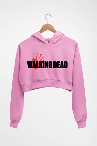 The Walking Dead Crop HOODIE FOR WOMEN-Light Baby Pink-Ektarfa.online