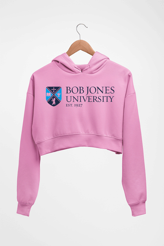 Bob Jones University Crop HOODIE FOR WOMEN-Light Baby Pink-Ektarfa.online