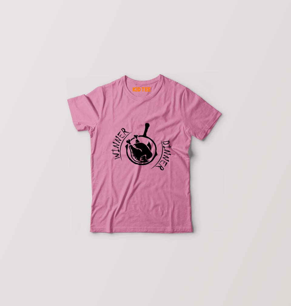PUBG winner dinner Kids T-Shirt for Boy/Girl-Pink-Ektarfa.online