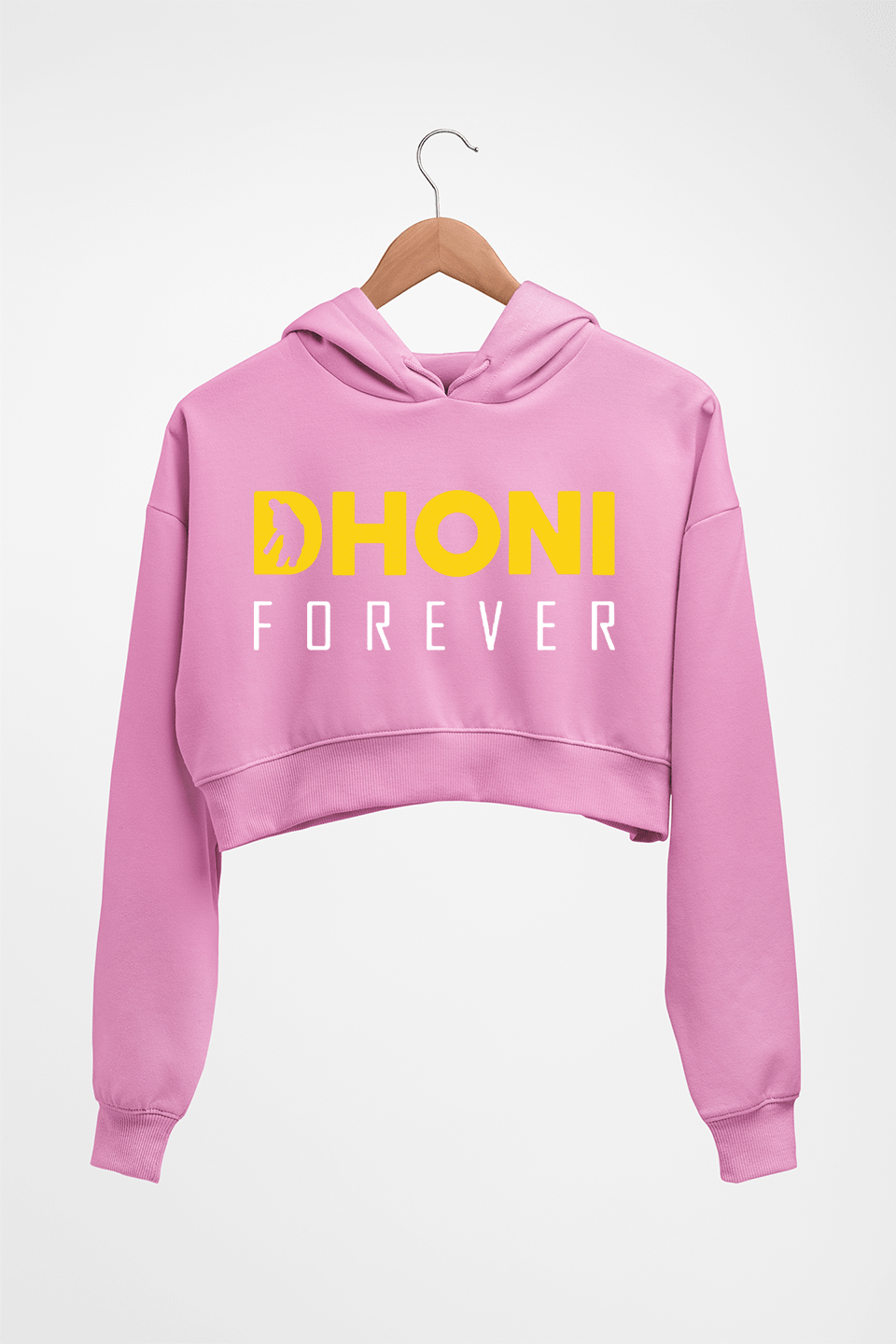 MS Dhoni (MSD) Crop HOODIE FOR WOMEN-Light Baby Pink-Ektarfa.online