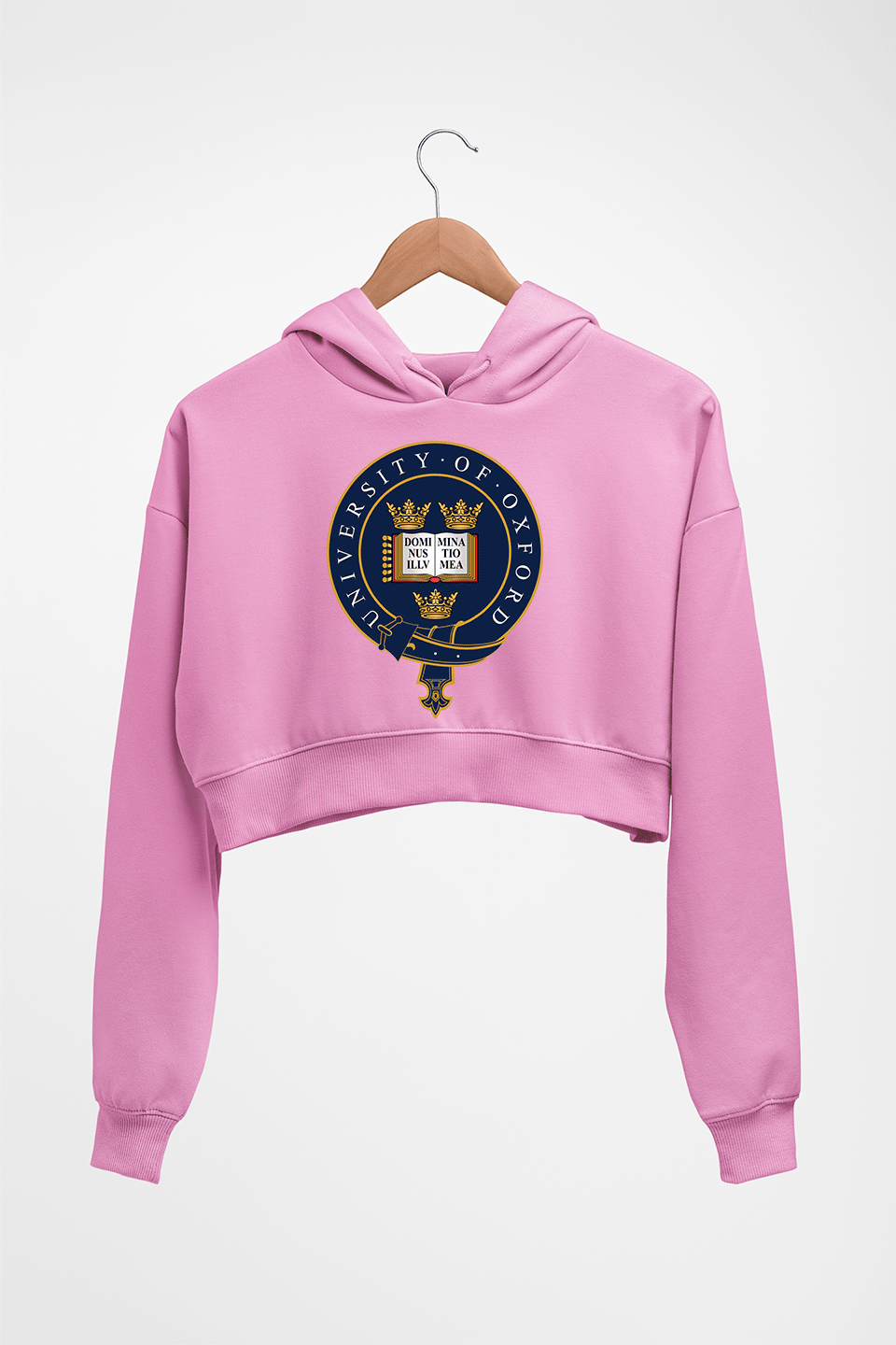 University of Oxford Crop HOODIE FOR WOMEN-Light Baby Pink-Ektarfa.online