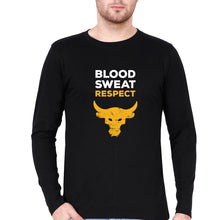 Load image into Gallery viewer, Blood Sweat Respect Gym Full Sleeves T-Shirt for Men-Black-Ektarfa.online
