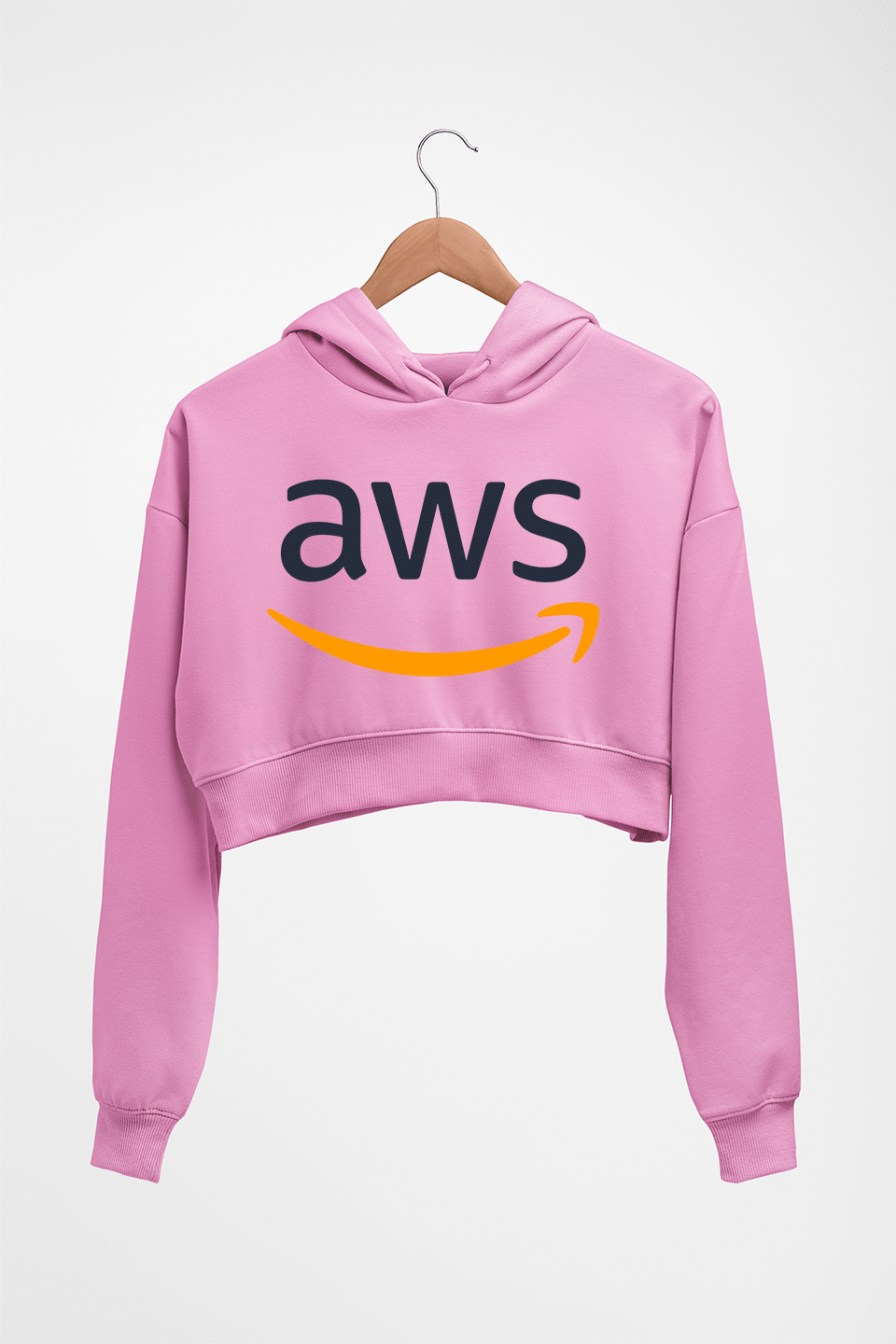 Amazon AWS Crop HOODIE FOR WOMEN-Light Baby Pink-Ektarfa.online