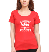 Load image into Gallery viewer, Legends are Born in August T-Shirt for Women-Red-Ektarfa.online
