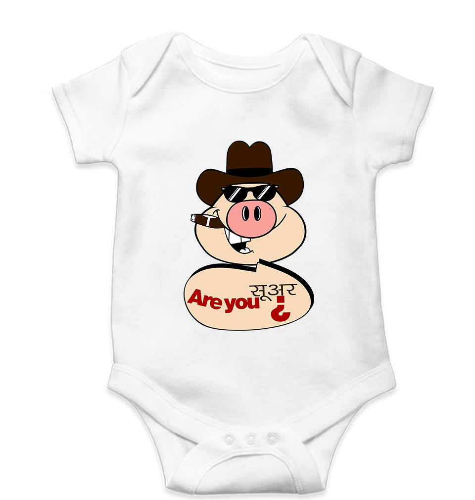Pig Funny Kids Romper For Baby Boy/Girl-White-Ektarfa.online