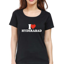 Load image into Gallery viewer, I Love Hyderabad T-Shirt for Women-Black-Ektarfa.online
