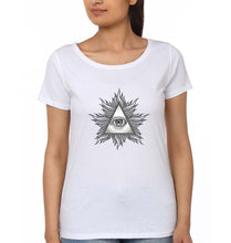 Load image into Gallery viewer, Eye Pyramid T-Shirt for Women-White-Ektarfa.online
