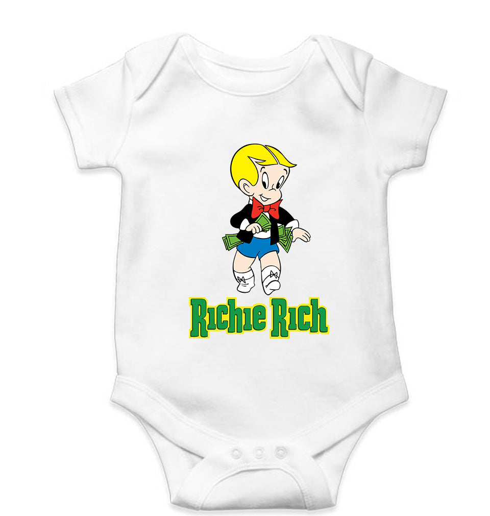 Richie Rich Kids Romper For Baby Boy/Girl-White-Ektarfa.online