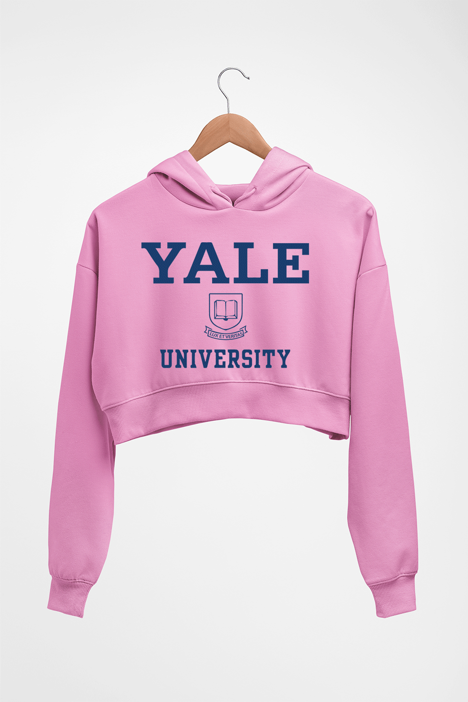 Yale University Crop HOODIE FOR WOMEN-Light Baby Pink-Ektarfa.online