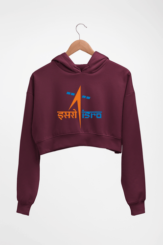 Isro Crop HOODIE FOR WOMEN-Maroon-Ektarfa.online