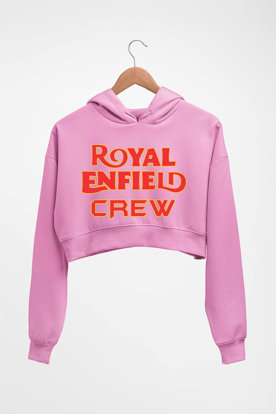 Royal Enfield Crew Crop HOODIE FOR WOMEN-Light Baby Pink-Ektarfa.online