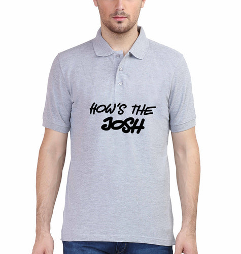 How's The Josh Polo T-Shirt for Men-S(38 Inches)-Grey Melange-Ektarfa.co.in