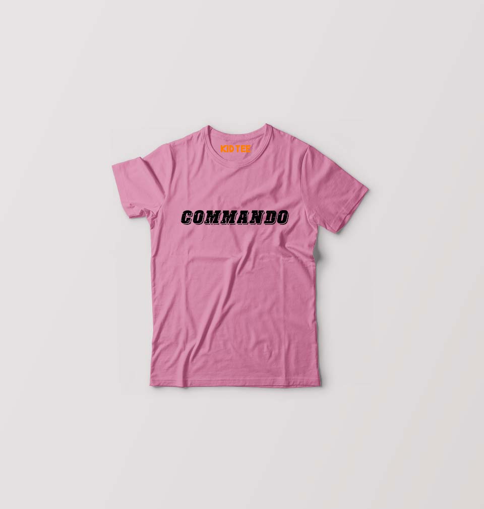 Commando Kids T-Shirt for Boy/Girl-Pink-Ektarfa.online