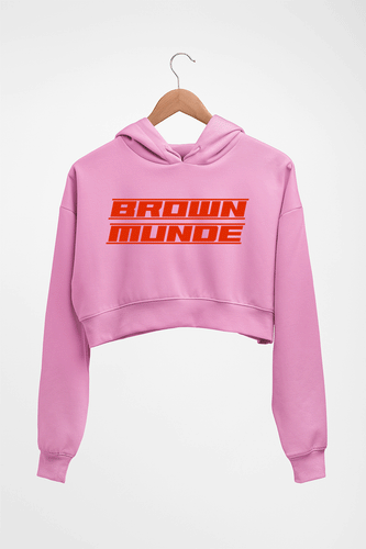 AP Dhillon Brown Munde Crop HOODIE FOR WOMEN-Light Baby Pink-Ektarfa.online