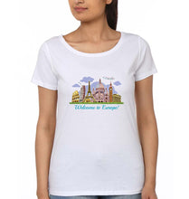 Load image into Gallery viewer, Welcome to Europe T-Shirt for Women-White-Ektarfa.online
