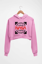 Load image into Gallery viewer, Nasa White Off Crop HOODIE FOR WOMEN-Light Baby Pink-Ektarfa.online
