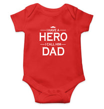 Load image into Gallery viewer, I Have A Hero I Call Him Dad Kids Romper For Baby Boy/Girl-0-5 Months(18 Inches)-Red-Ektarfa.online
