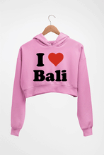 Load image into Gallery viewer, I Love Bali Crop HOODIE FOR WOMEN-Light Baby Pink-Ektarfa.online
