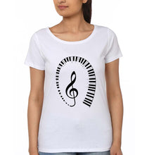 Load image into Gallery viewer, Piano T-Shirt for Women-White-Ektarfa.online
