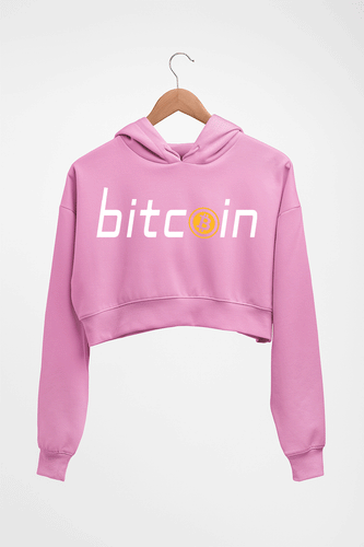 Cryptocurrency Bitcoin Crop HOODIE FOR WOMEN-Light Baby Pink-Ektarfa.online