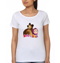 Load image into Gallery viewer, Masha and the Bear T-Shirt for Women-White-Ektarfa.online
