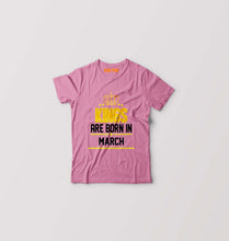 Load image into Gallery viewer, Kings Are Born In March Kids T-Shirt for Boy/Girl-Pink-Ektarfa.online
