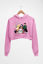 Load image into Gallery viewer, Demon Slayer Crop HOODIE FOR WOMEN-Light Baby Pink-Ektarfa.online
